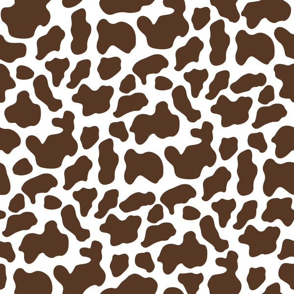 Brown Cow Print Suede Fabric
