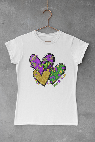 Mardi Gras Hearts Transfer - iCraftVinyl