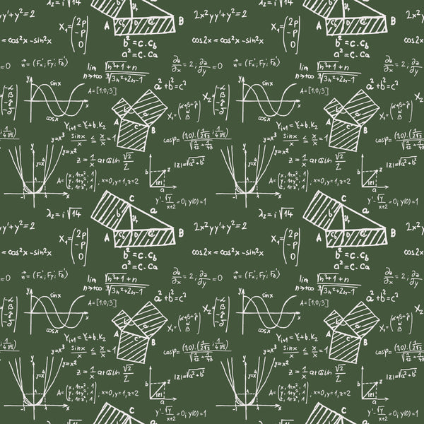 Math Equations Green 12x12 Patterned Vinyl Sheet - iCraftVinyl