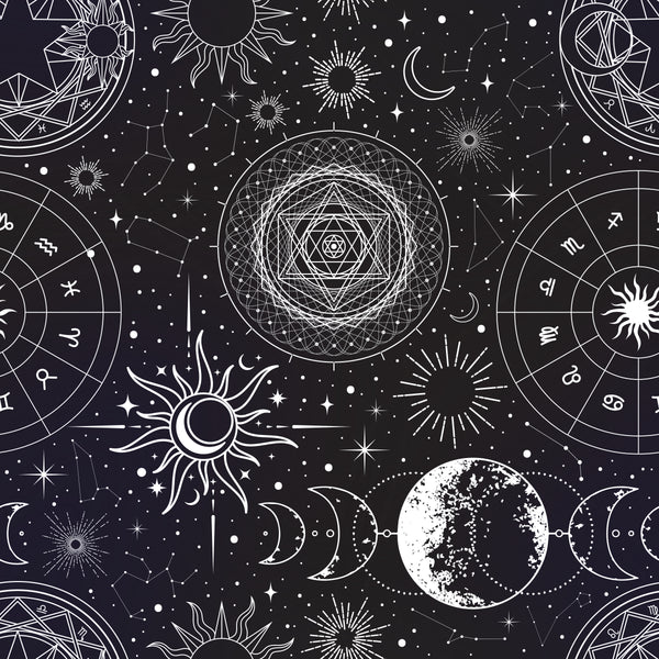 Black Astrology Chart 12x12 Patterned Vinyl Sheet - iCraftVinyl