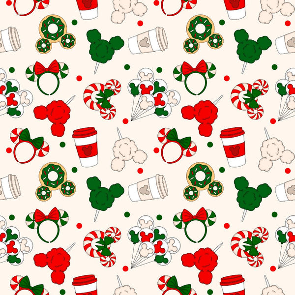 Disney Christmas Ears & Sweets 12x12 Patterned Vinyl Sheet iCraftVinyl